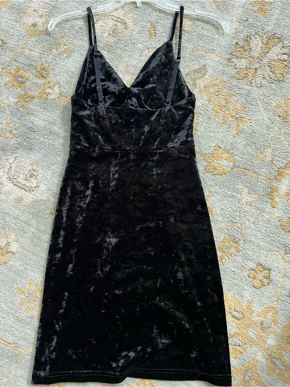 Free people Black Velvet Slip Dress with Spaghetti Straps XS